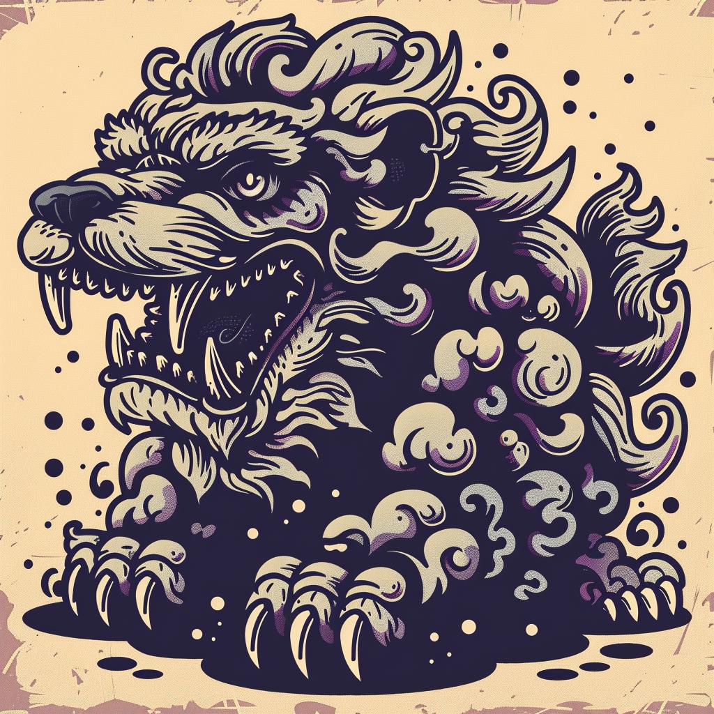 mythical  terrifying  lion  creature  Todd  McFarlane  big  head  tail  illustration 930935