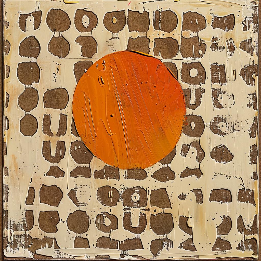 abstract  orange  circle  encaustic  impasto  texture  color  modern  art  minimalist 951436