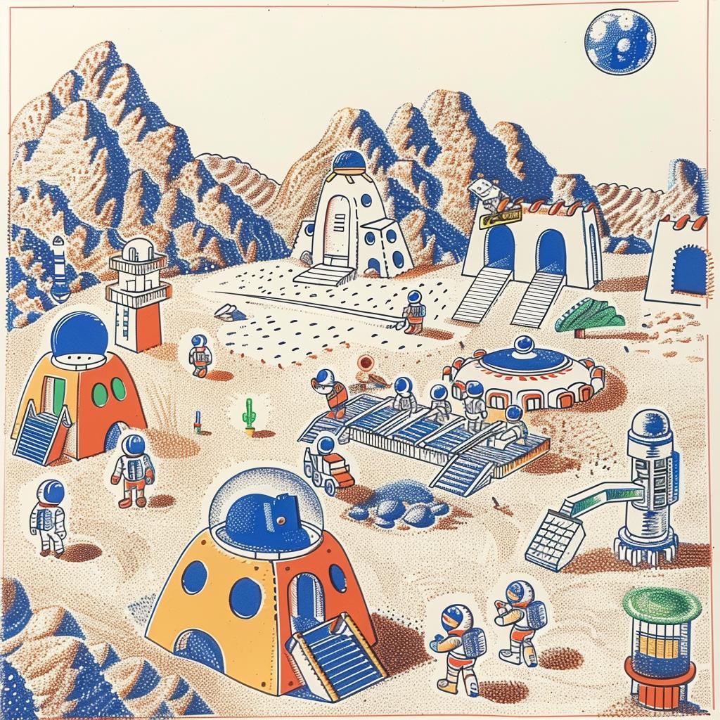mars  space  station  panda  astronaut  illustration  milling  futuristic  design  creative 959680