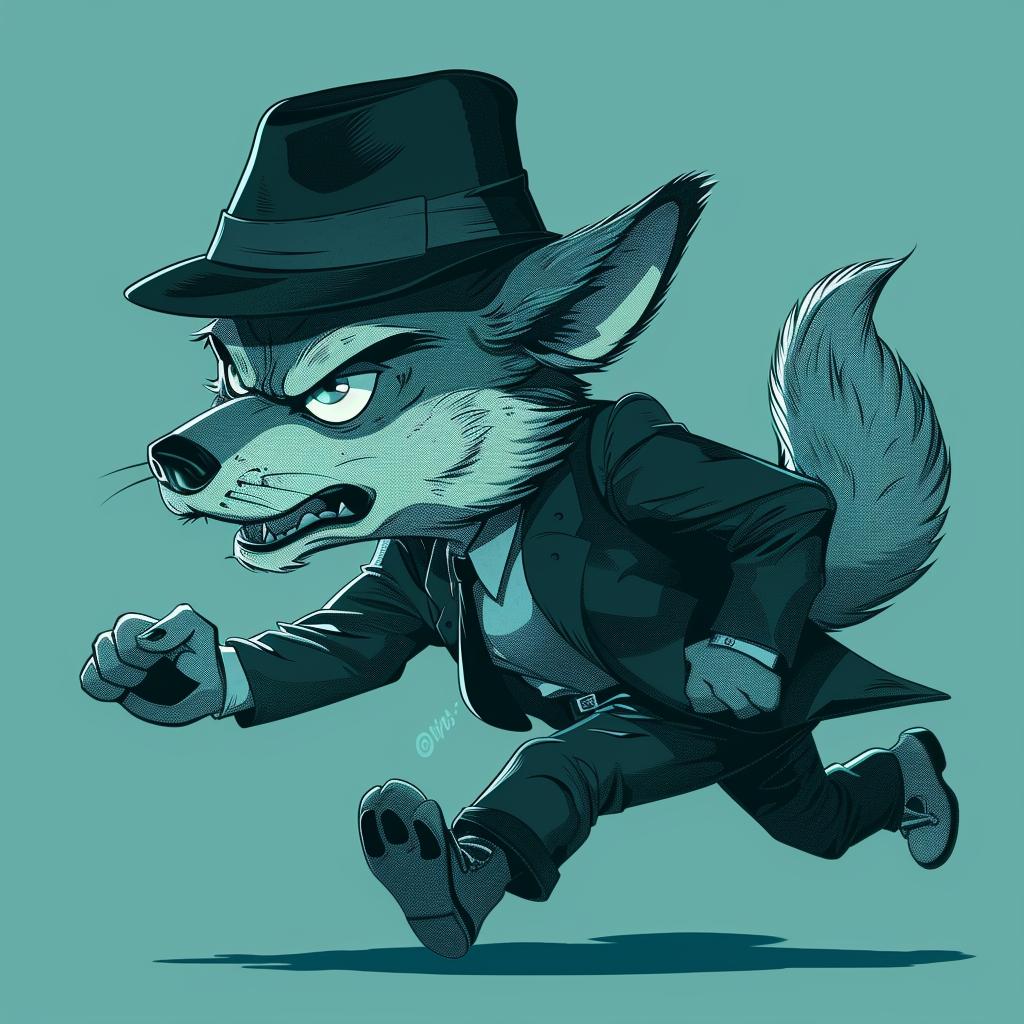 wolf  cartoon  suit  hat  running  functional  aesthetics  traincore  light  cyan 938210