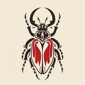 beetle  logo  vector  illustration  red  black  design  organic  artistic  modern 1068823