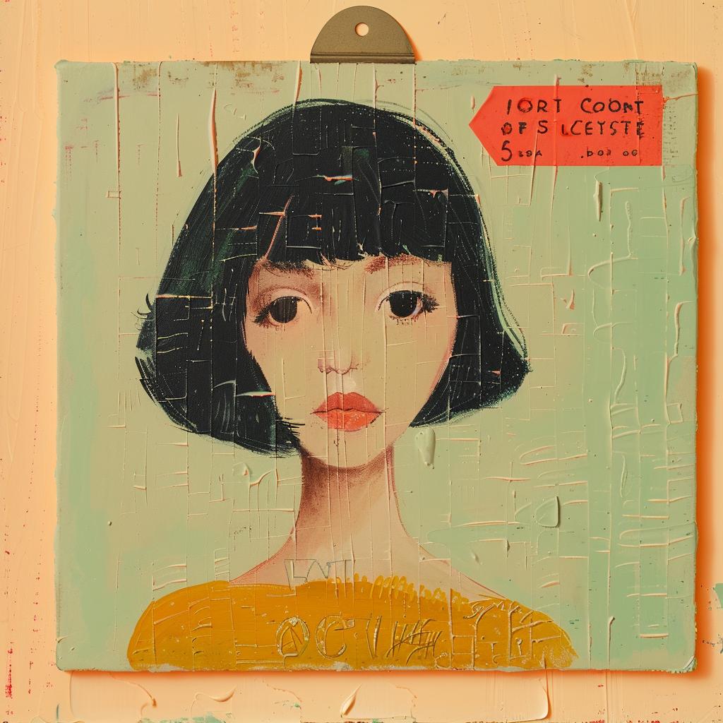 encaustic  paint  palette-knife  impasto  girl  sign  words  vibrant  colorful  art 1016455