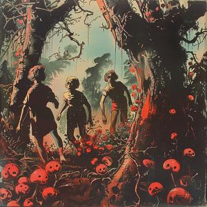children  woods  painting  chromolithography  nature  innocence  landscape  adventure  playfulness  childhood 1057641