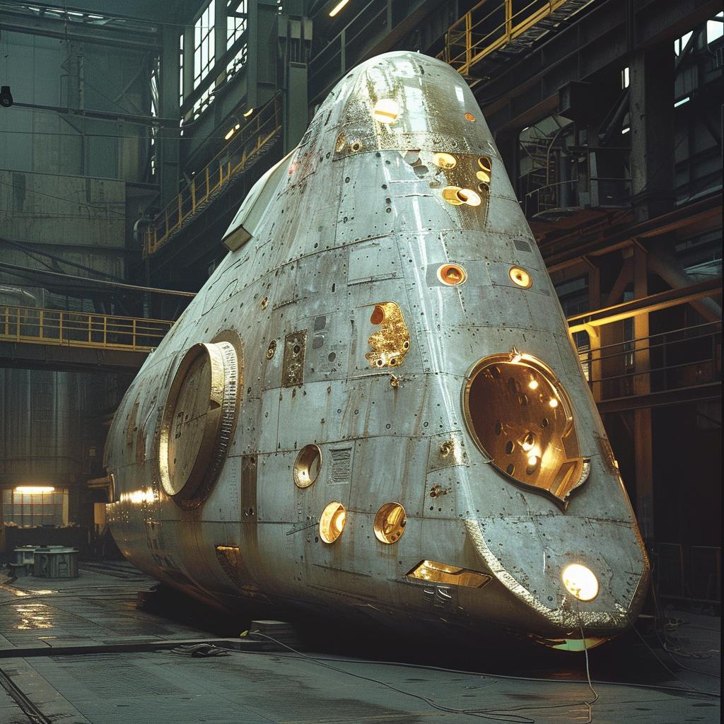 futuristic  ceramic  ship  industrial  gold  lighting  steel  glow  factory  photo 965072