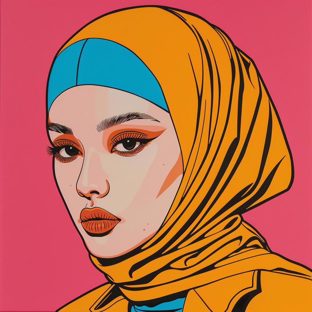 رسم توضيحي لحجاب امرأة، فن البوب، حجاب، صورة ثقافية أنثوية نابضة بالحياة 1023827