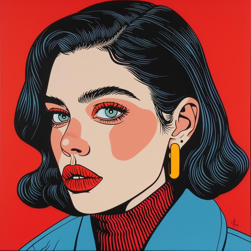 woman  30s  portrait  blue  eyes  art  painting  female  earrings  beauty 972581