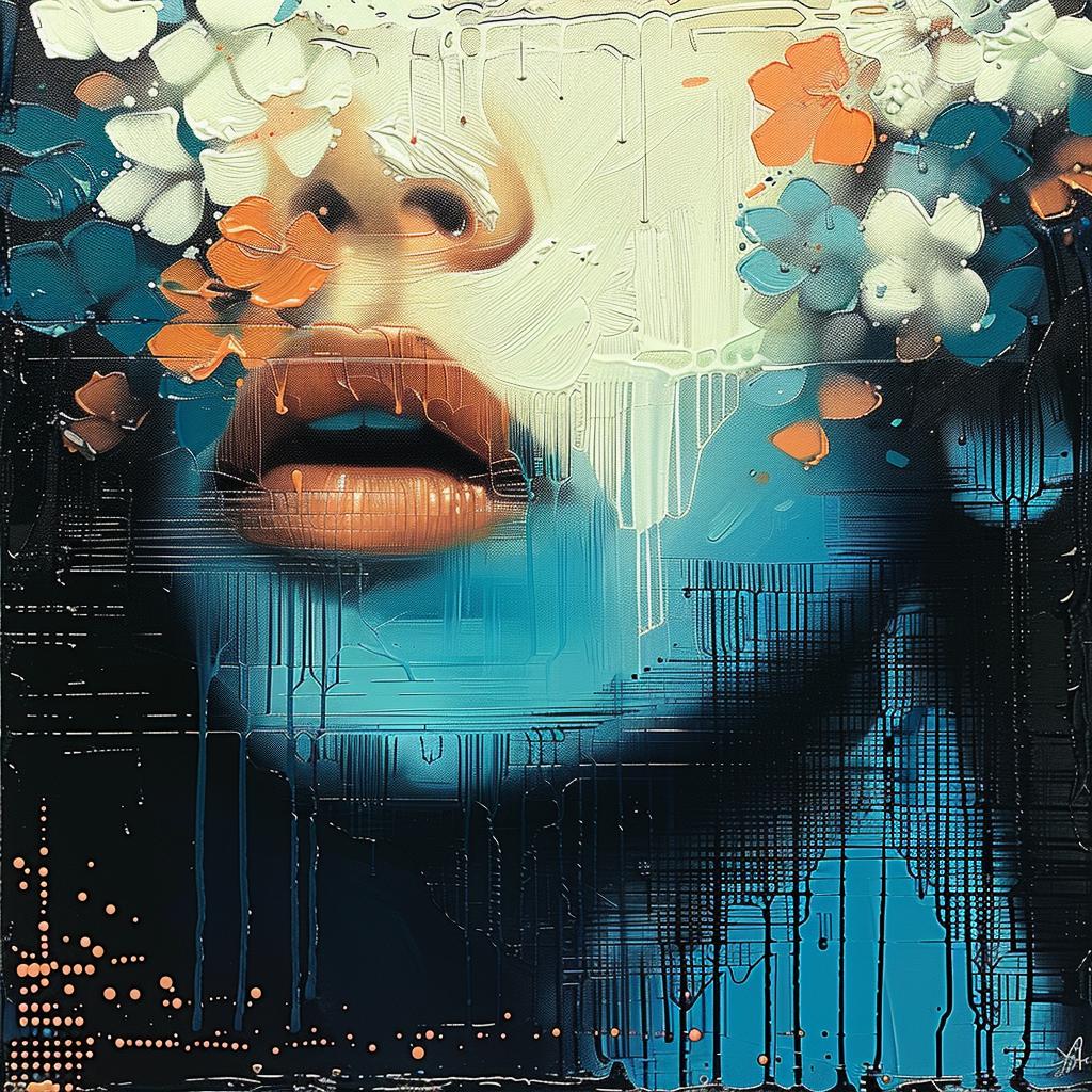 woman  flowers  face  portrait  colorful  teal  orange  floral  artistic  surreal 963715