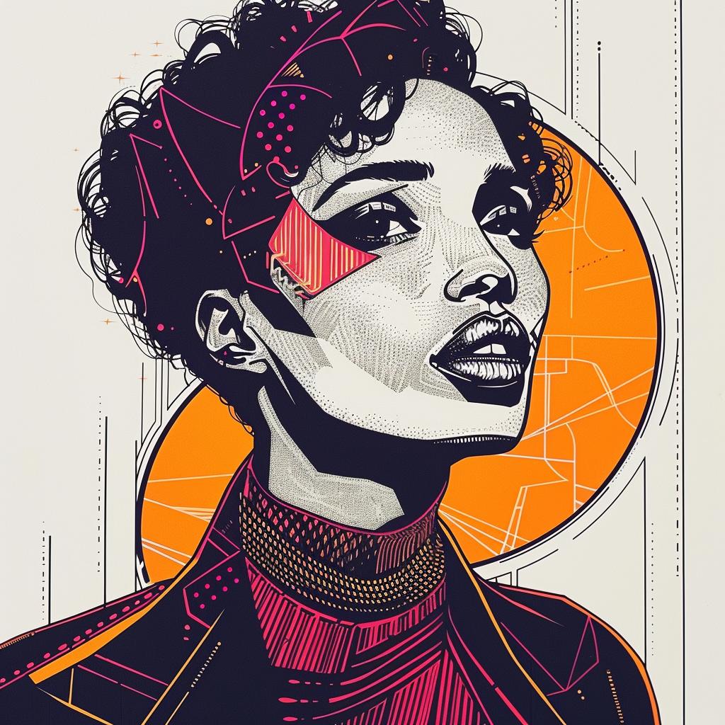 PopArt  Kerry  Washington  model  poster  design  black  orange  Troy  Brooks 938749