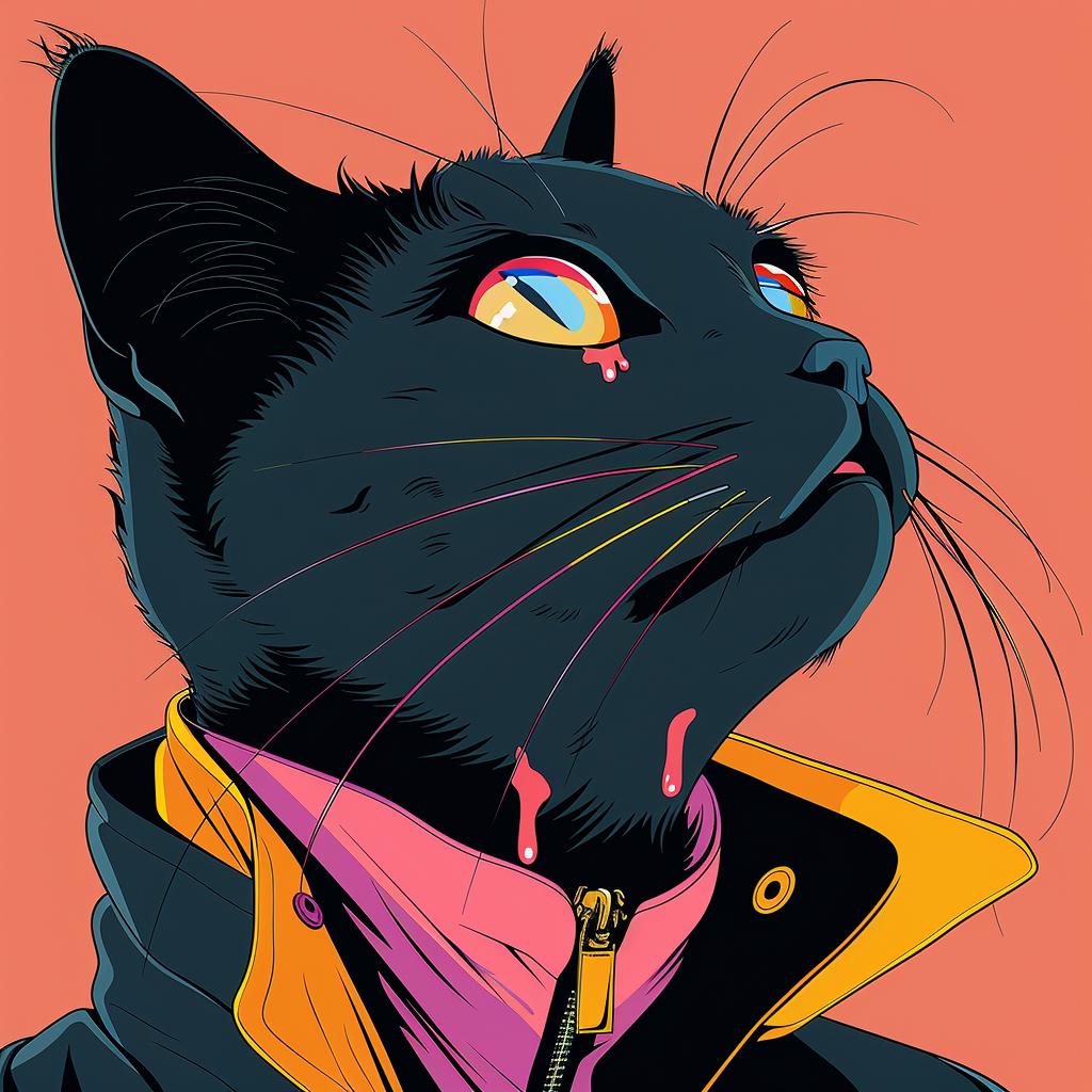 cat  black  jacket  tie  vibrant  eyemakeup  cute  adorable  streetstyle  fun 957994