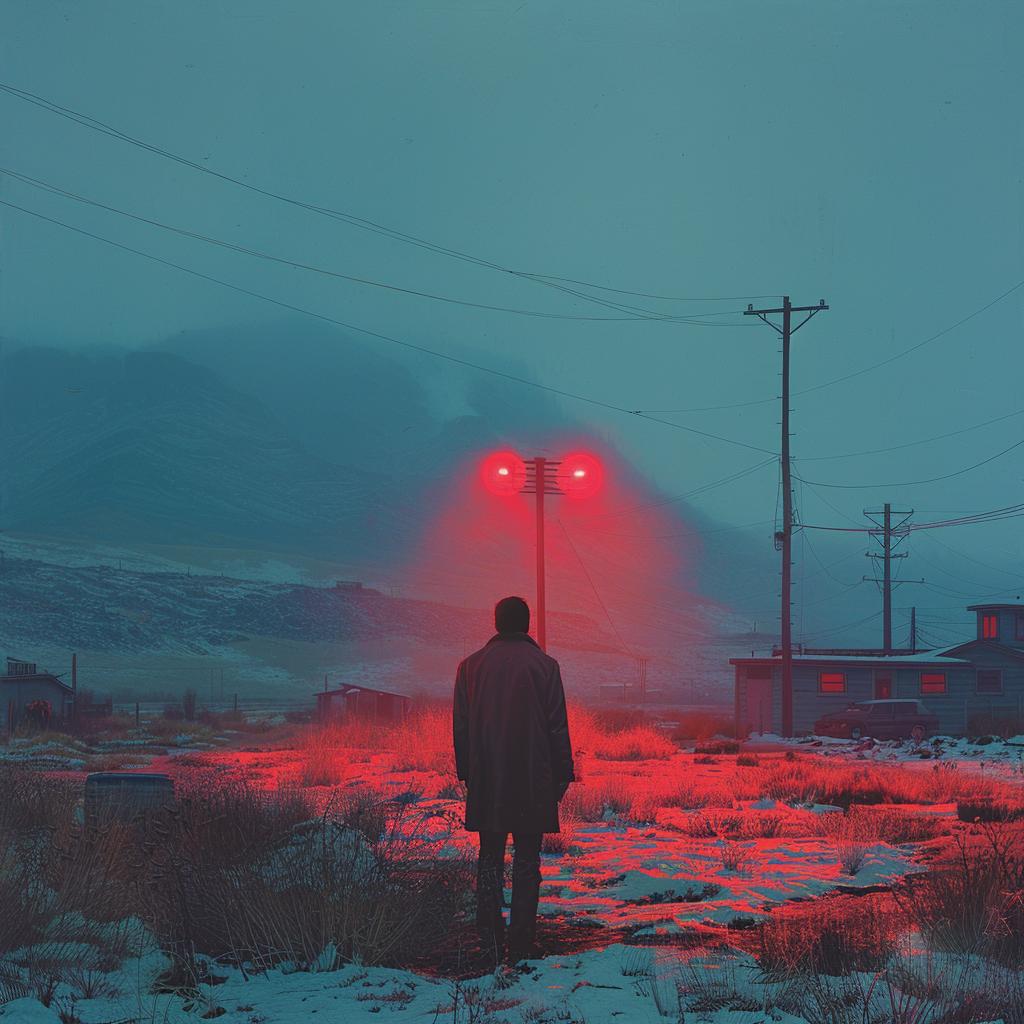 double  exposure  surreal  lifestyle  red  lights  snow  volumetric  natural  glow 1030430