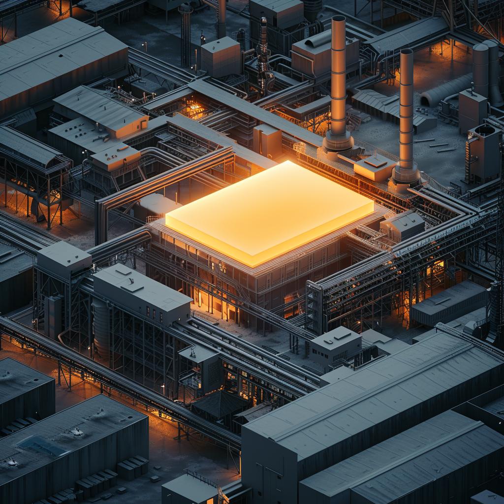 مقياس المحور، إضاءة صناعية مستقبلية من السيراميك، مصنع، فولاذ، متوهج، صورة خام 965237