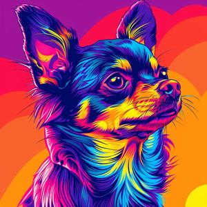 dog  Chihuahua  colorful  vibrant  playful  illustration  cute  pet  background  whimsical 1072246