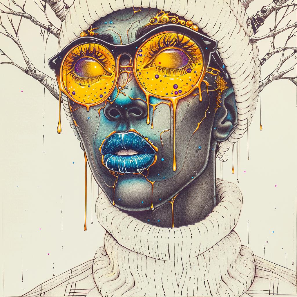 blueEyes  yellowGlasses  woman  painting  TroyBrooks  PopArt  colorful  style  portrait  design 939274
