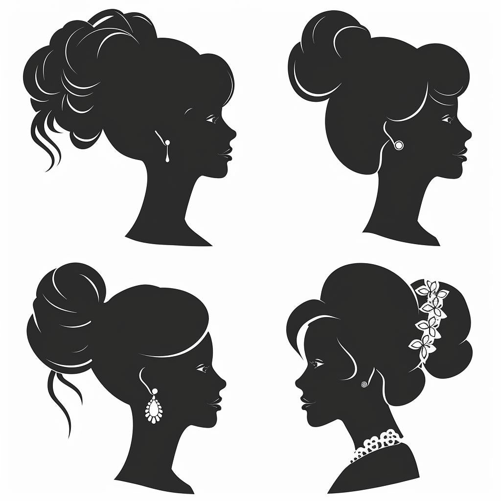 silhouette  hair  women  black  white  profile  vector  svg  styles  sheet 953378