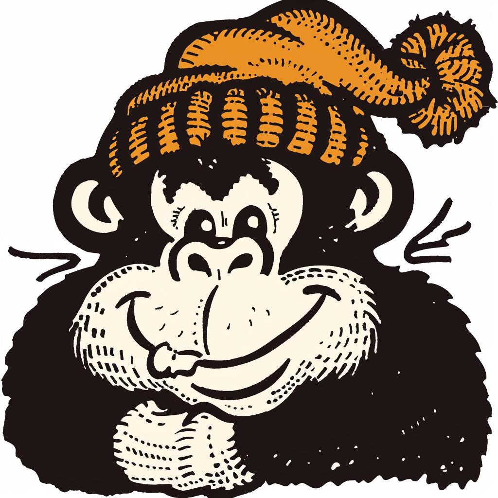 gorilla  cartoon  hat  cigarette  white  background  cool  animal  playful  humor 942452