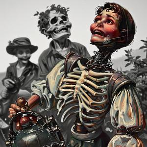 skeleton  gun  chromolithography  art  death  gruesome  contrast  macabre  illustration  dark 1048388