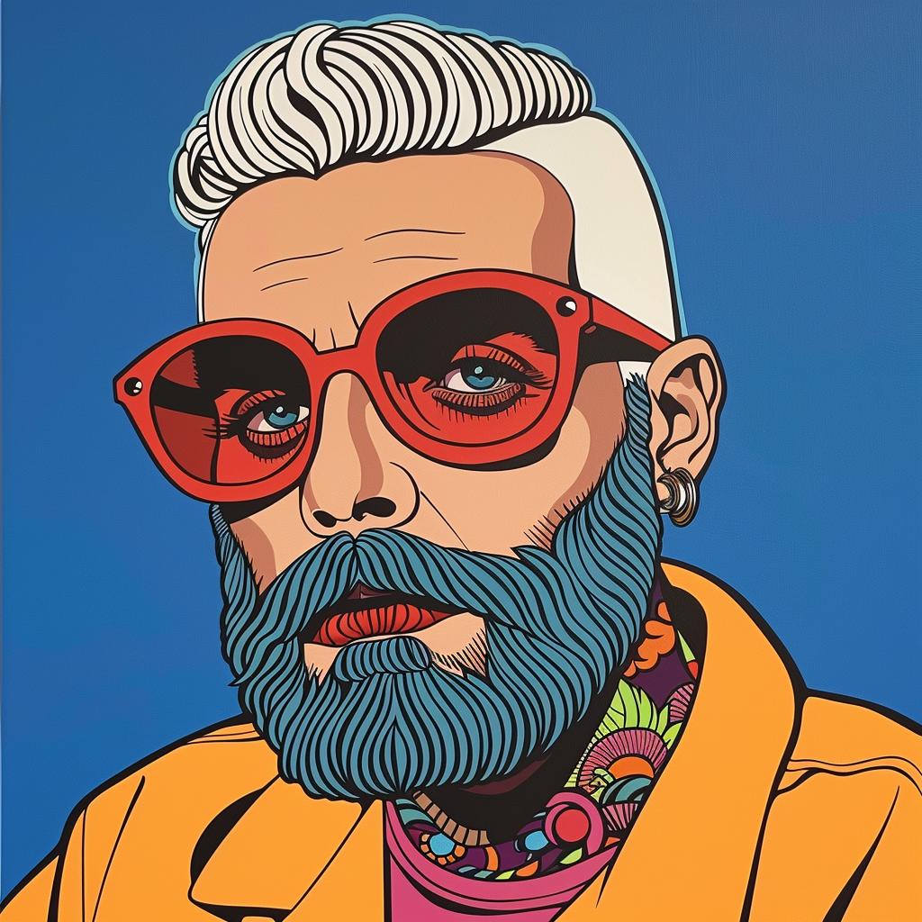 portrait  man  beard  sunglasses  painting  realism  contemporary  male  style  expression 972815