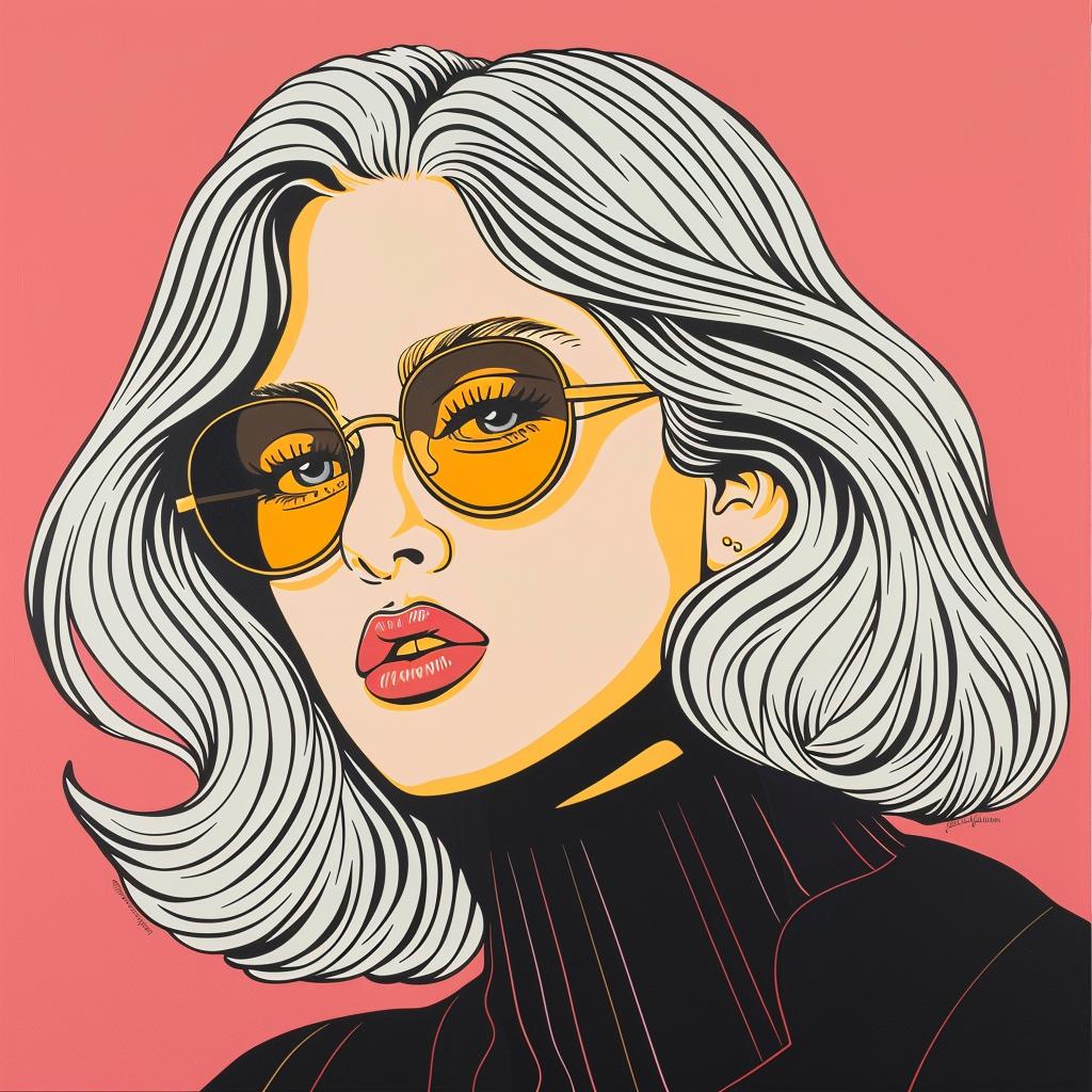 woman  blonde  painting  glasses  portrait  stylized  artwork  female  expression  colorful 1024203