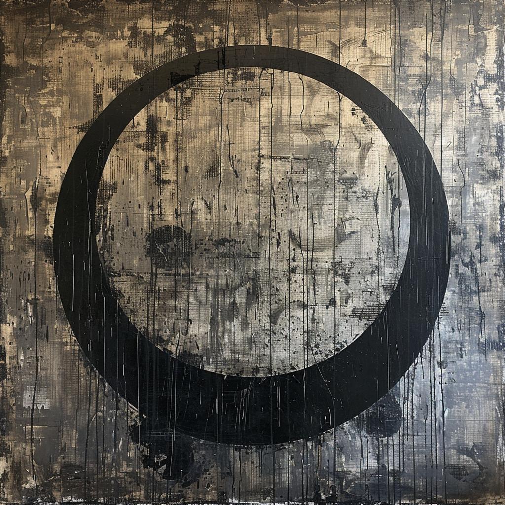 abstract  Japandi  circle  Wabi  Sabi  minimalist  modern  black  brown  space 1028982