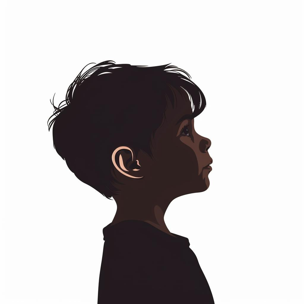 vector  silhouette  boy  profile  isolated  white  background  clean  human  fullcolor 953843