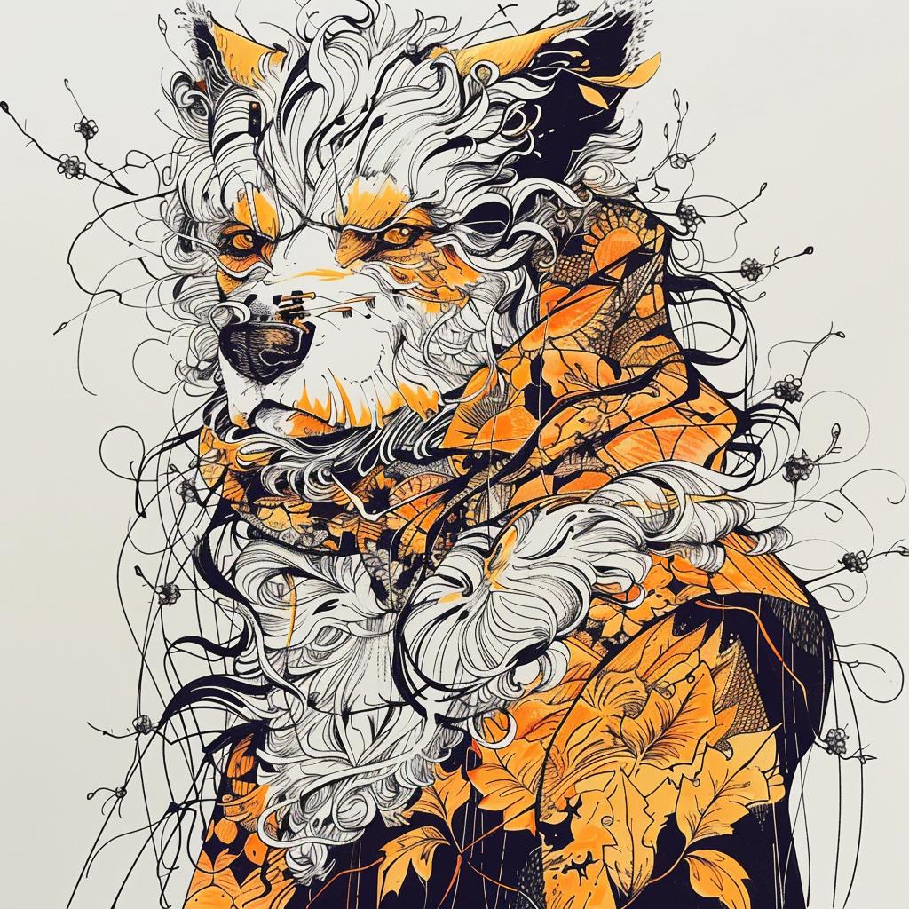 mythical  creature  hybrid  dogs  canines  fantastical  flowers  unique  entity  blend 952785
