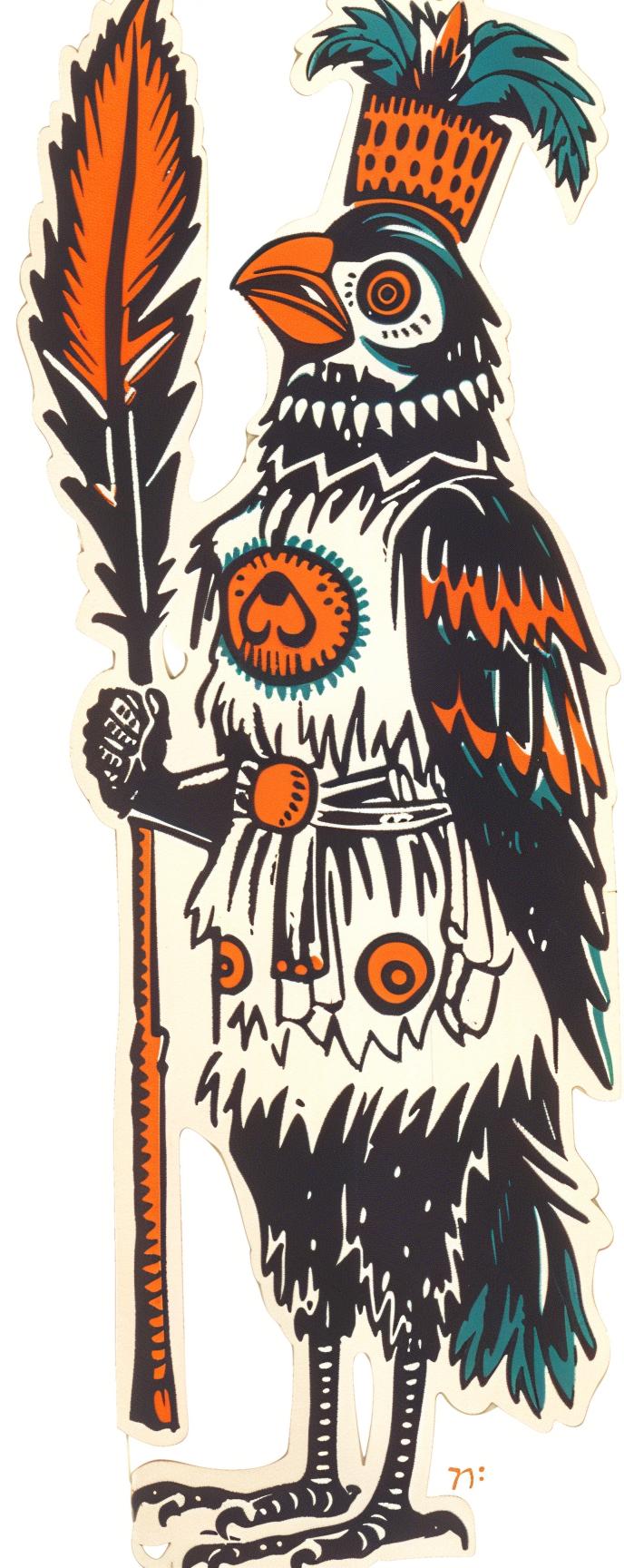 mythical  creature  Grim Reaper  Bluebird  Kachina  fantasy  blend  unique  vibrant  whimsical 941039