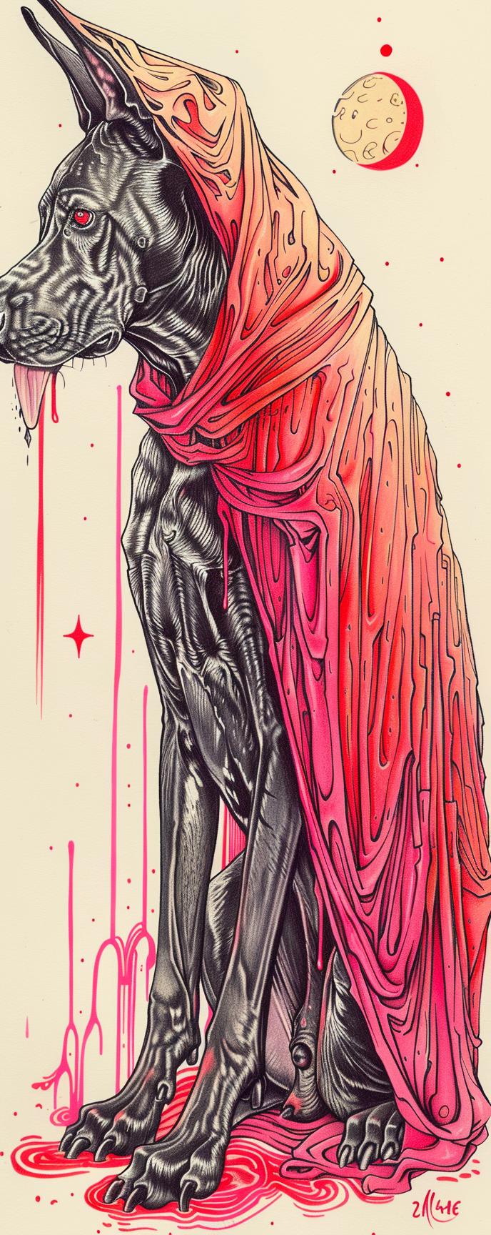 Grim  Reaper  doberman  Yeezy  mythical  bird  cloak  fantastical  blend  unique 940821