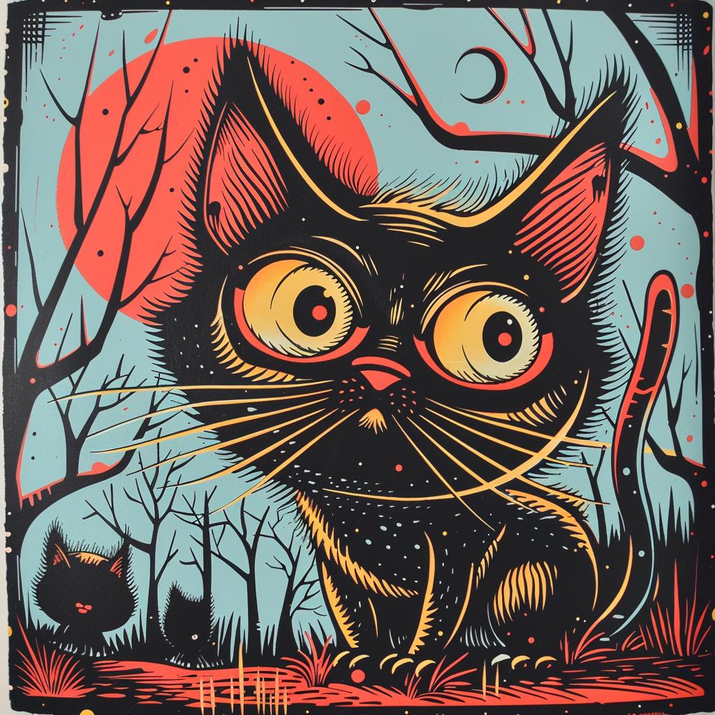 black  cat  poster  yellow  red  eyes  spiritual  naturalistic  dark  arts 927140