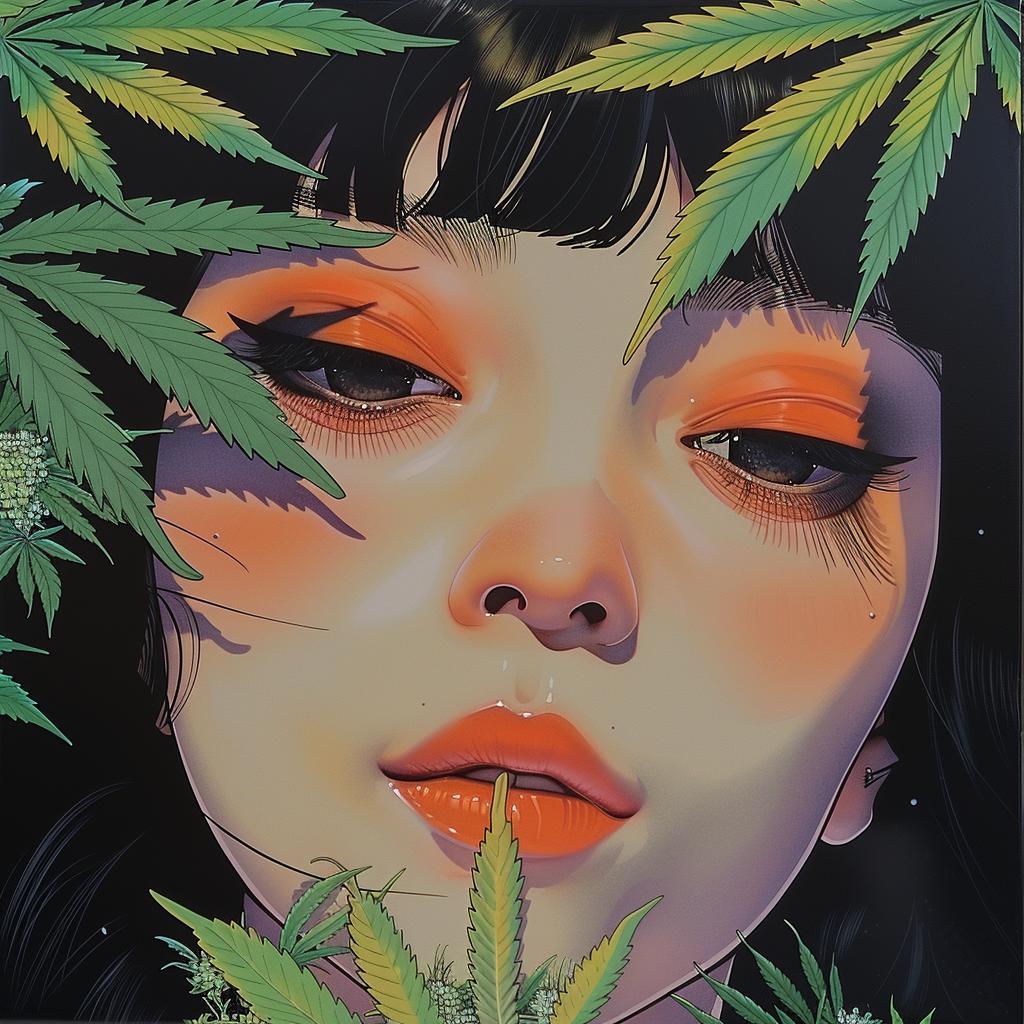 cannabis  flex  cover  woman  face  Hsiao  Ron  Cheng  Nagel  leaves 917951