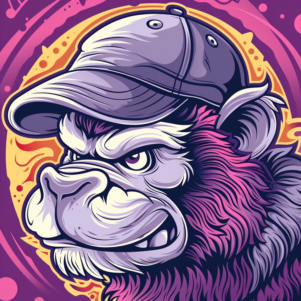 aggressive  streetwise  animal  baseball  cap  monkey  purple  cartoon  urban  art 956432