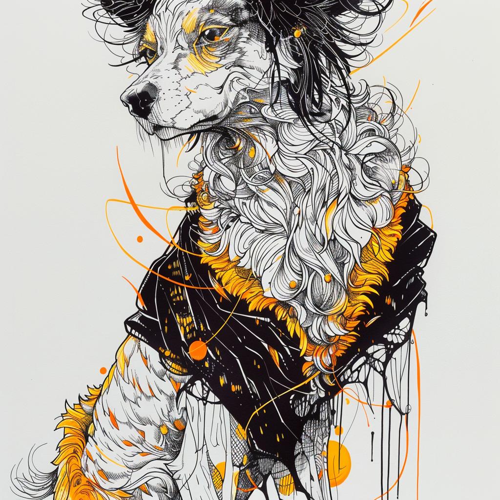 mythical  creature  dogs  hybrid  unique  fantastical  drawing  blackwhite  coat  canines 952798