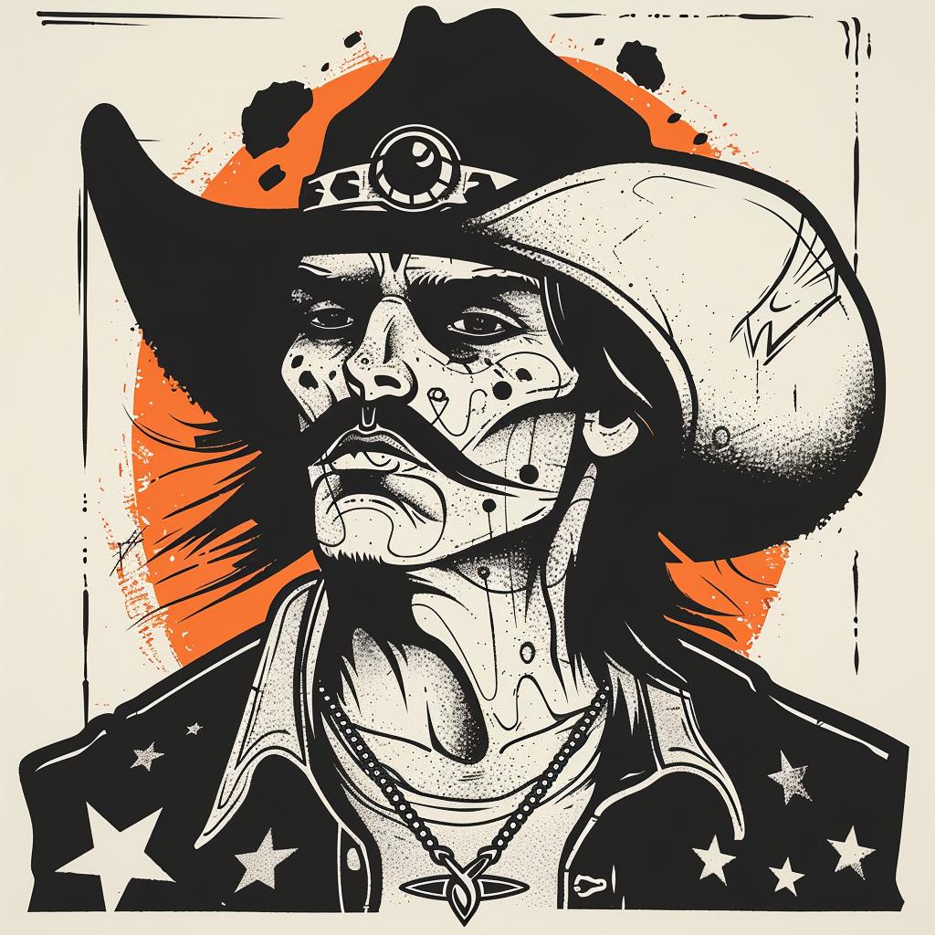 Poster  Cowboy  Hat  Outlaw  Illustration  WildWest  Character  Vintage  Art  Graphic 937886