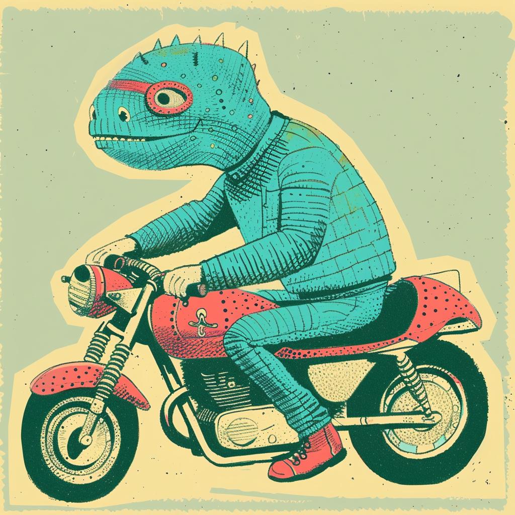 turtle  motorcycle  animal  ride  fantasy  illustration  action  speed  dynamic  vintage 941084