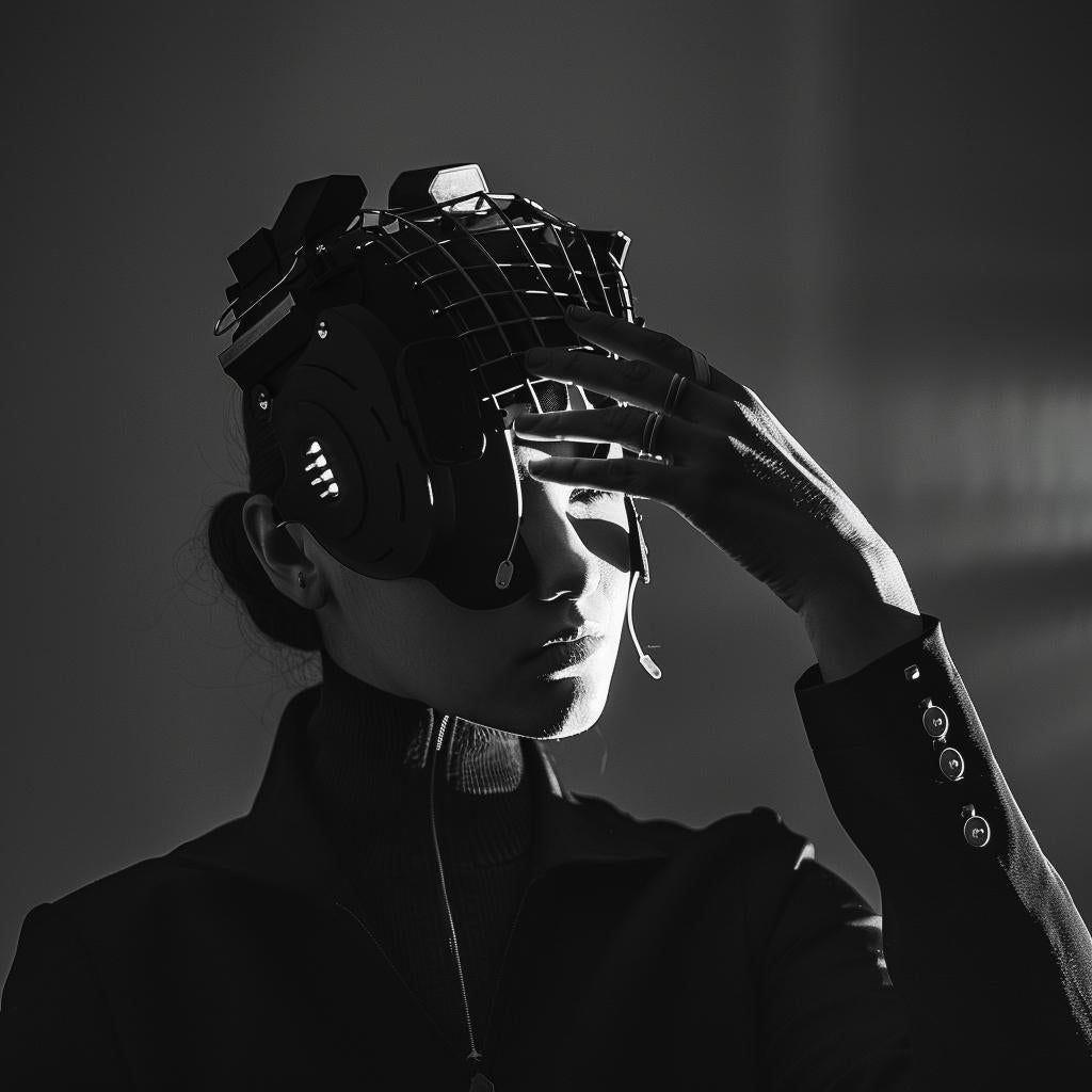 surreal  lifestyle  photography  cyborg  glow  lighting  woman  helmet  head  unusual 1027010