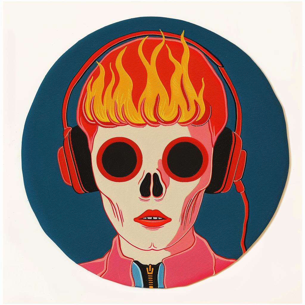 surreal  skull  headphones  blue  creative  album  art  circle  music  illustration 978206