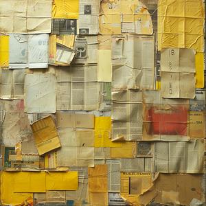 collage  papers  torn  yellow  pages  newsprint  vintage  raw  mixed  media 1075156