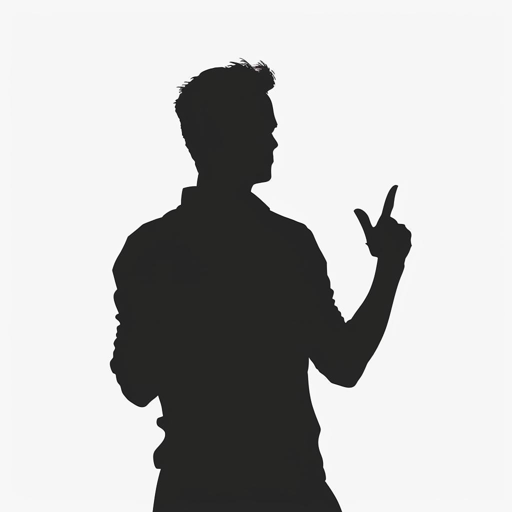 silhouette  man  American  sign  language  illustration  black  white  background  pointing 954160