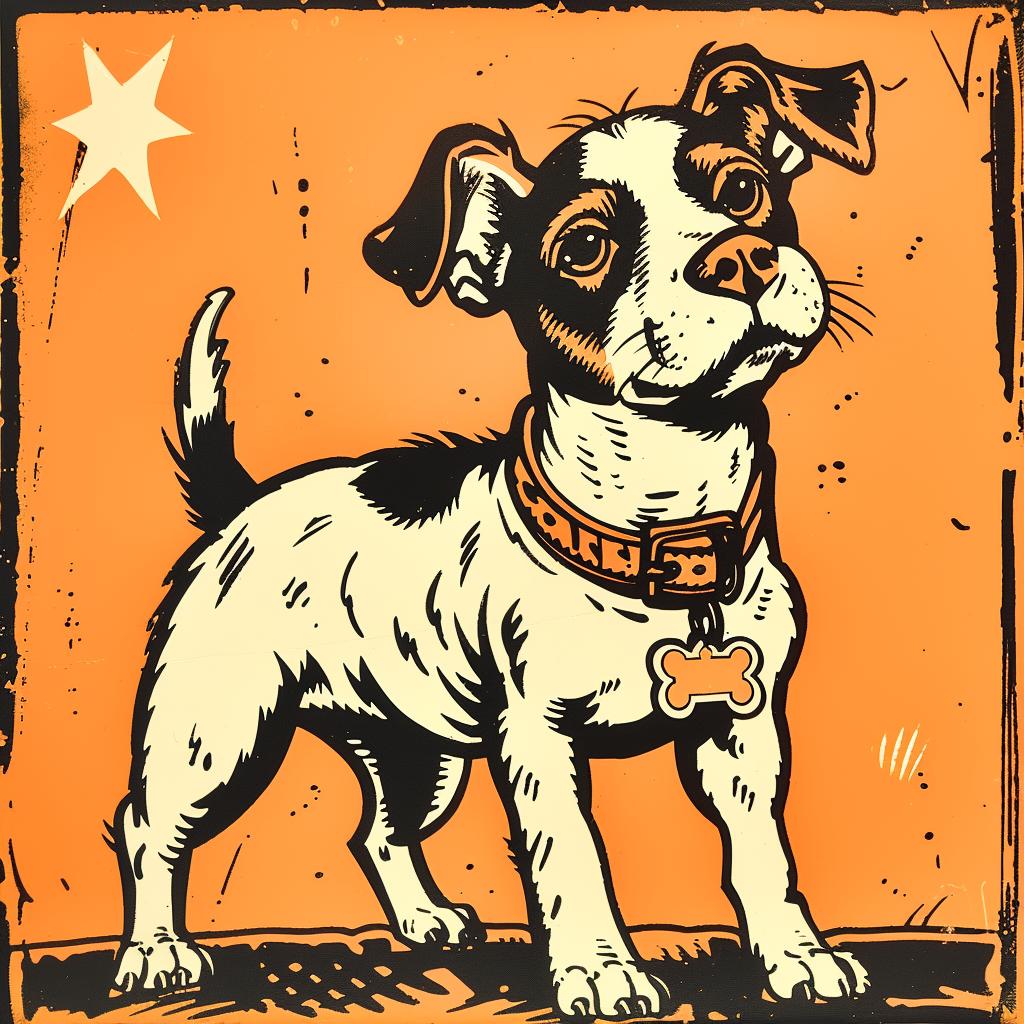 dog  Jack  Russell  terrier  star  collar  orange  black  hues  pet 942384