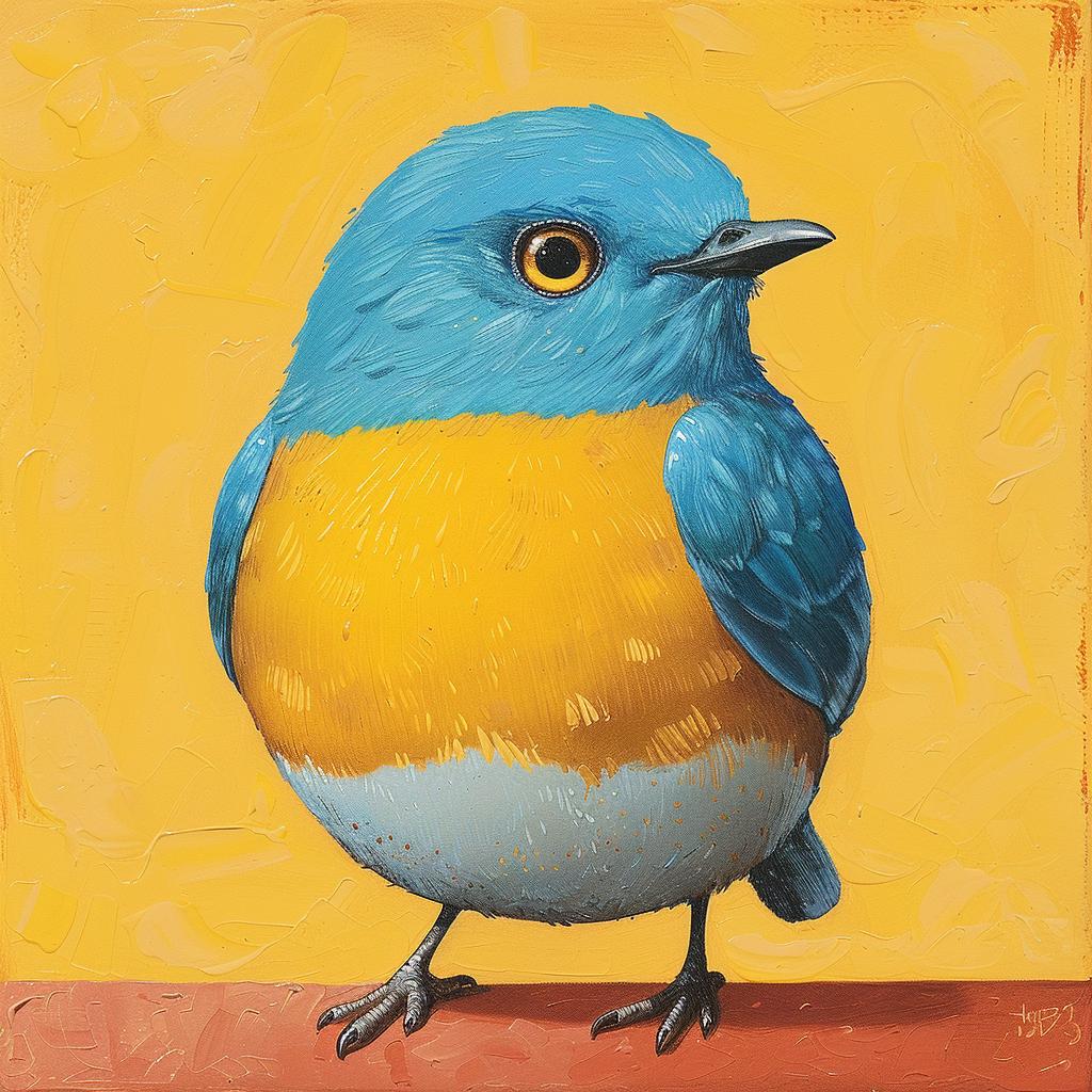 surreal  bluebird  yellow  background  colorful  whimsical  art  illustration  design  imagery 978419