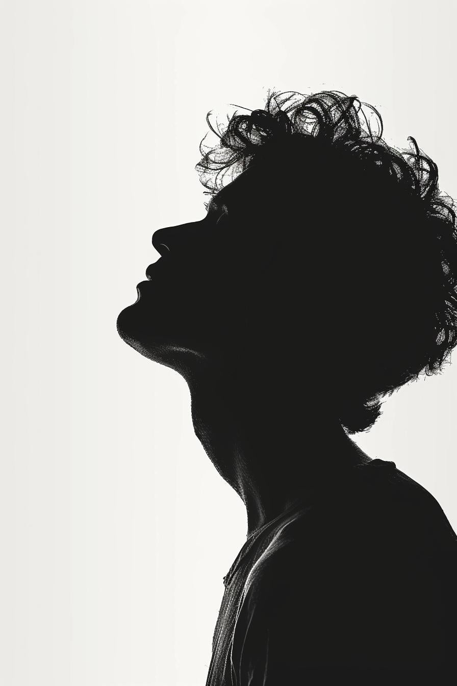 man  silhouette  white  background  vector  art  curly  hair  standing  clean 954251