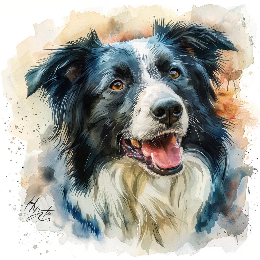 watercolor  border  collie  dog  animal  pet  illustration  painting  art  nature 927777