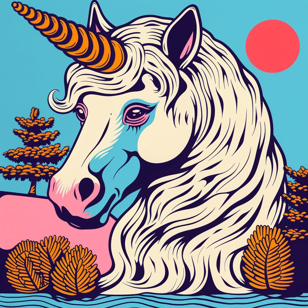 mythical  creature  unicorn  illustration  fantasy  long  mane  colorful  magical  whimsical 941212