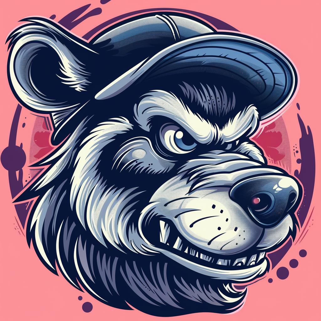 bear  cap  aggressive  streetwise  animal  urban  minimal  cartoon  vibrant  humanoid 956437