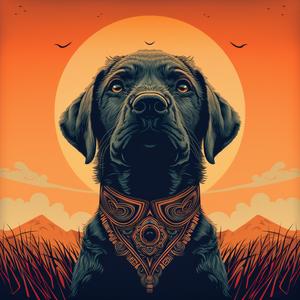 labrador  dog  black  bandana  animal  retriever  cute  portrait  artwork  stylized 1072024