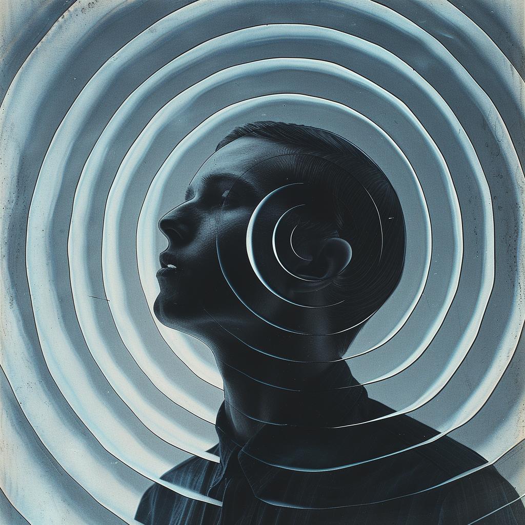 monochromatic  blue  lighting  photo  double  exposure  surreal  man  face  pattern 1032379