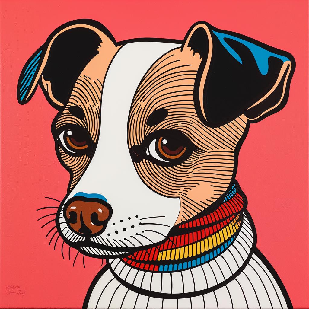 dog  JackRussell  painting  scarf  pink  background  pet  animal  color  cute 973365