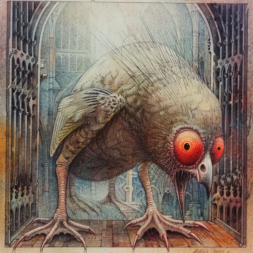 painting  bird  red  eyes  horror  creature  surreal  dark  fantasy  art 947170