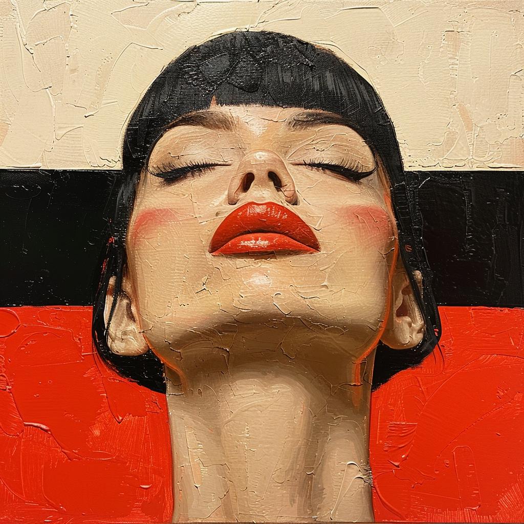 album  cover  palette  knife  impasto  cream  red  imperfect  woman  lips 964142