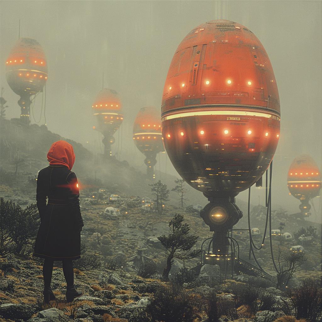 woman  orange  sphere  photo  surreal  lighting  space  volumetric  sharp  focus 1027521