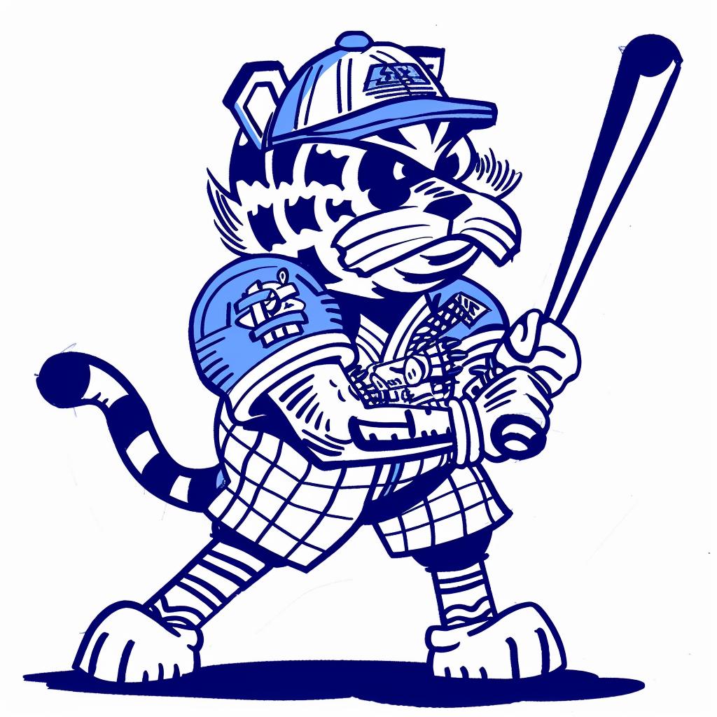 tiger  cartoon  baseball  bat  cap  animal  playful  sports  illustration  fun 1027847